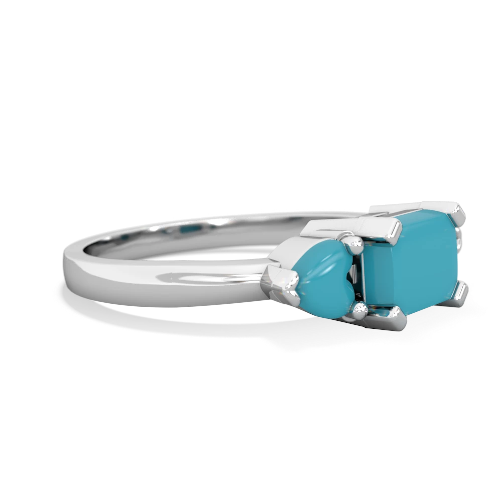 Aquamarine Three Stone 14K White Gold ring R5235