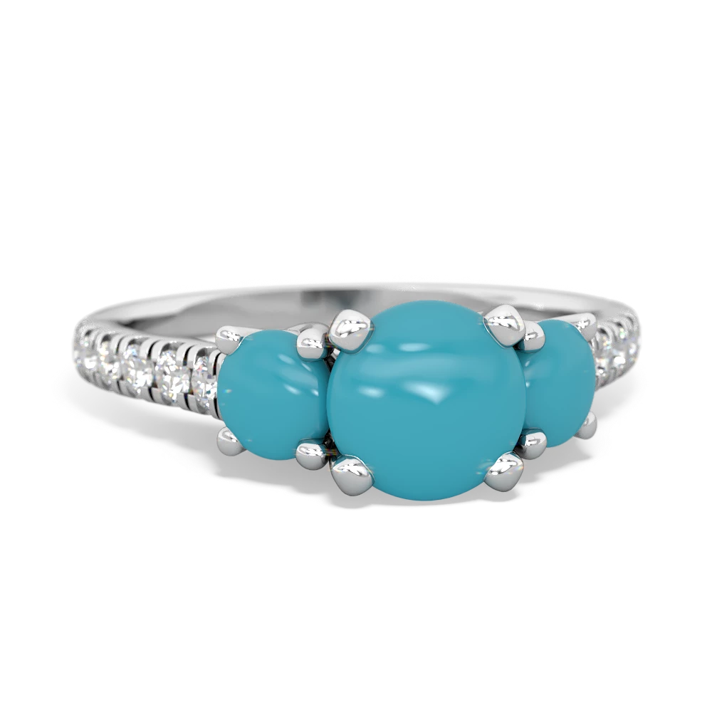 Aquamarine Pave Trellis 14K White Gold ring R5500