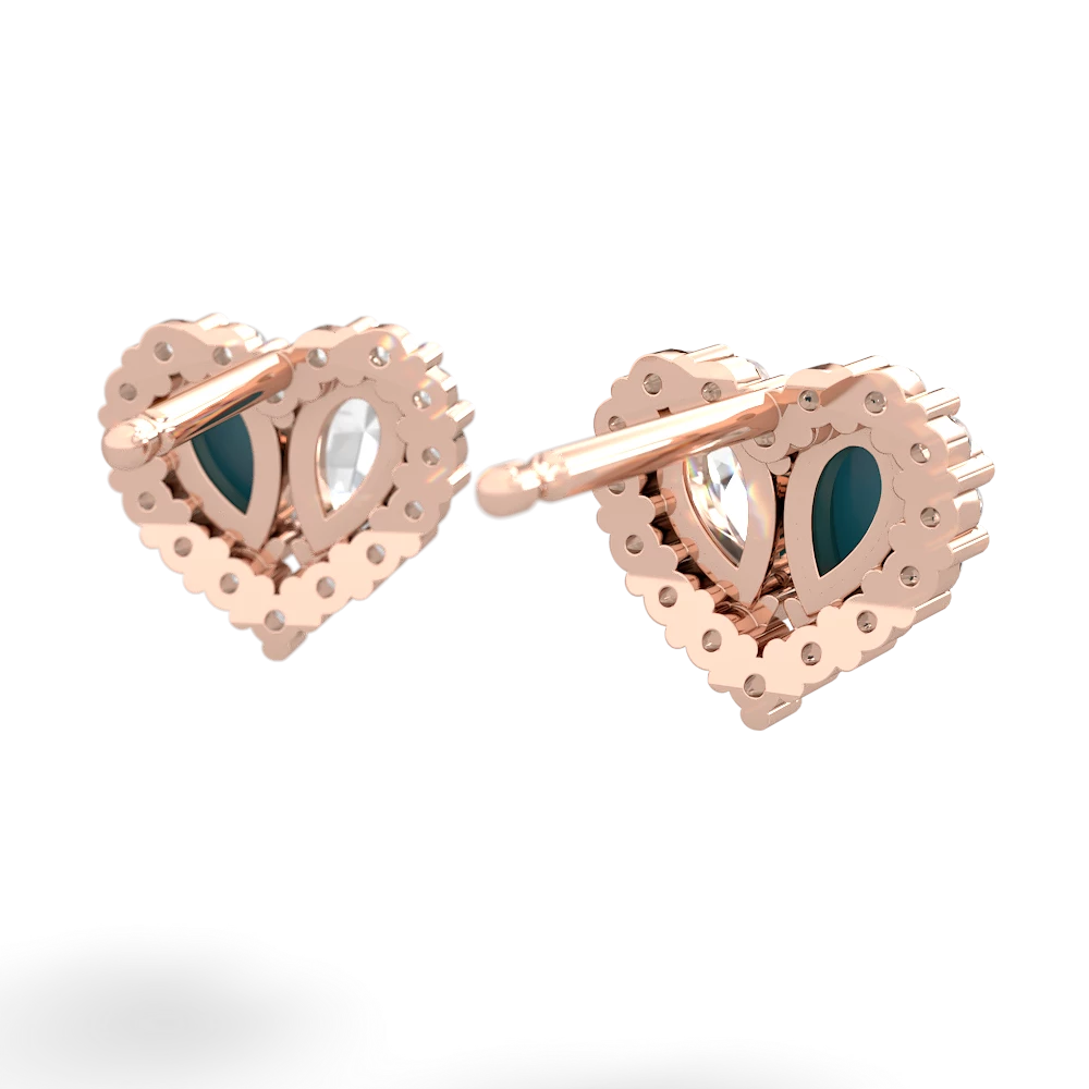 Turquoise Halo 14K Rose Gold earrings E7008