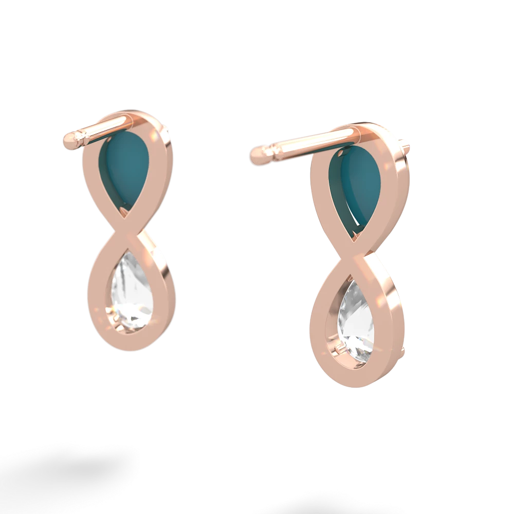 Turquoise Infinity 14K Rose Gold earrings E5050