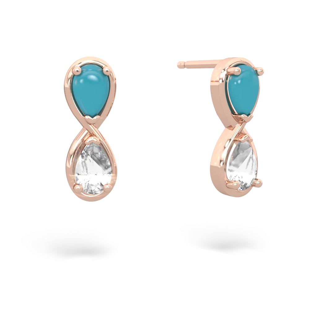 Turquoise Infinity 14K Rose Gold earrings E5050