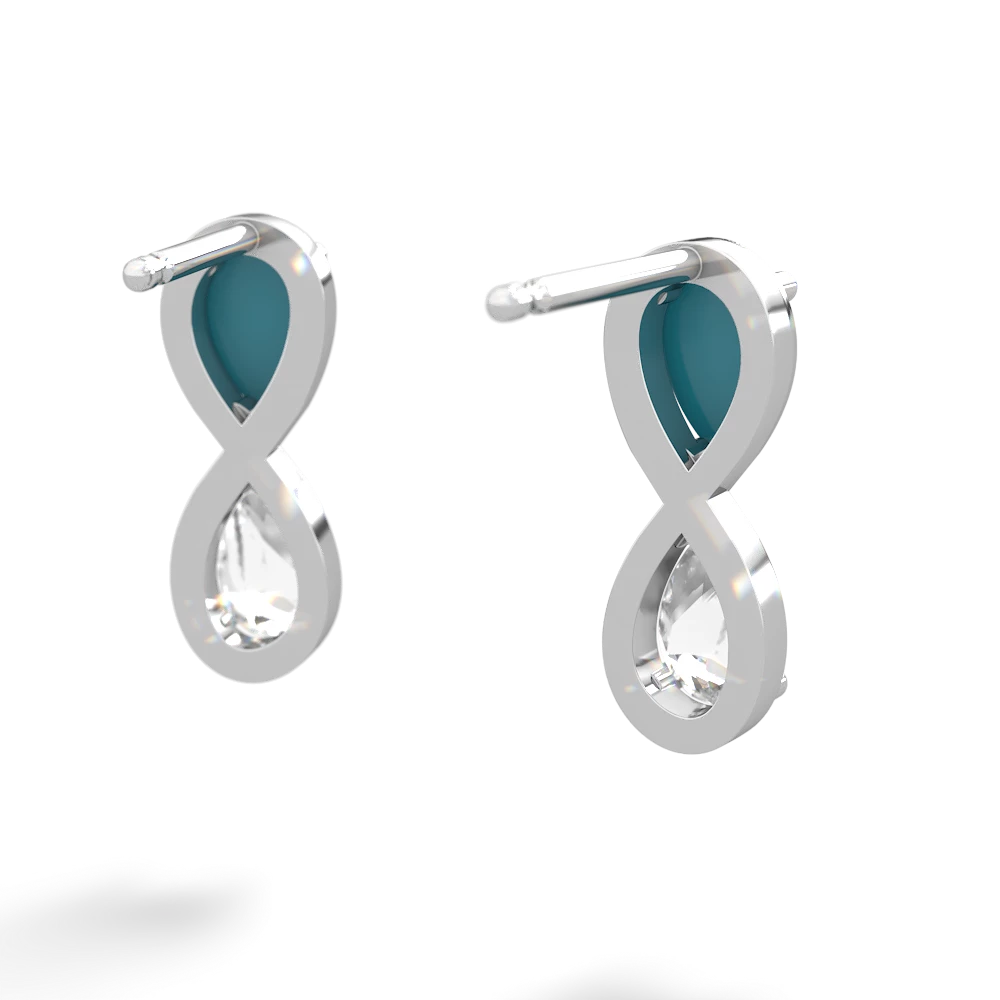 Turquoise Infinity 14K White Gold earrings E5050