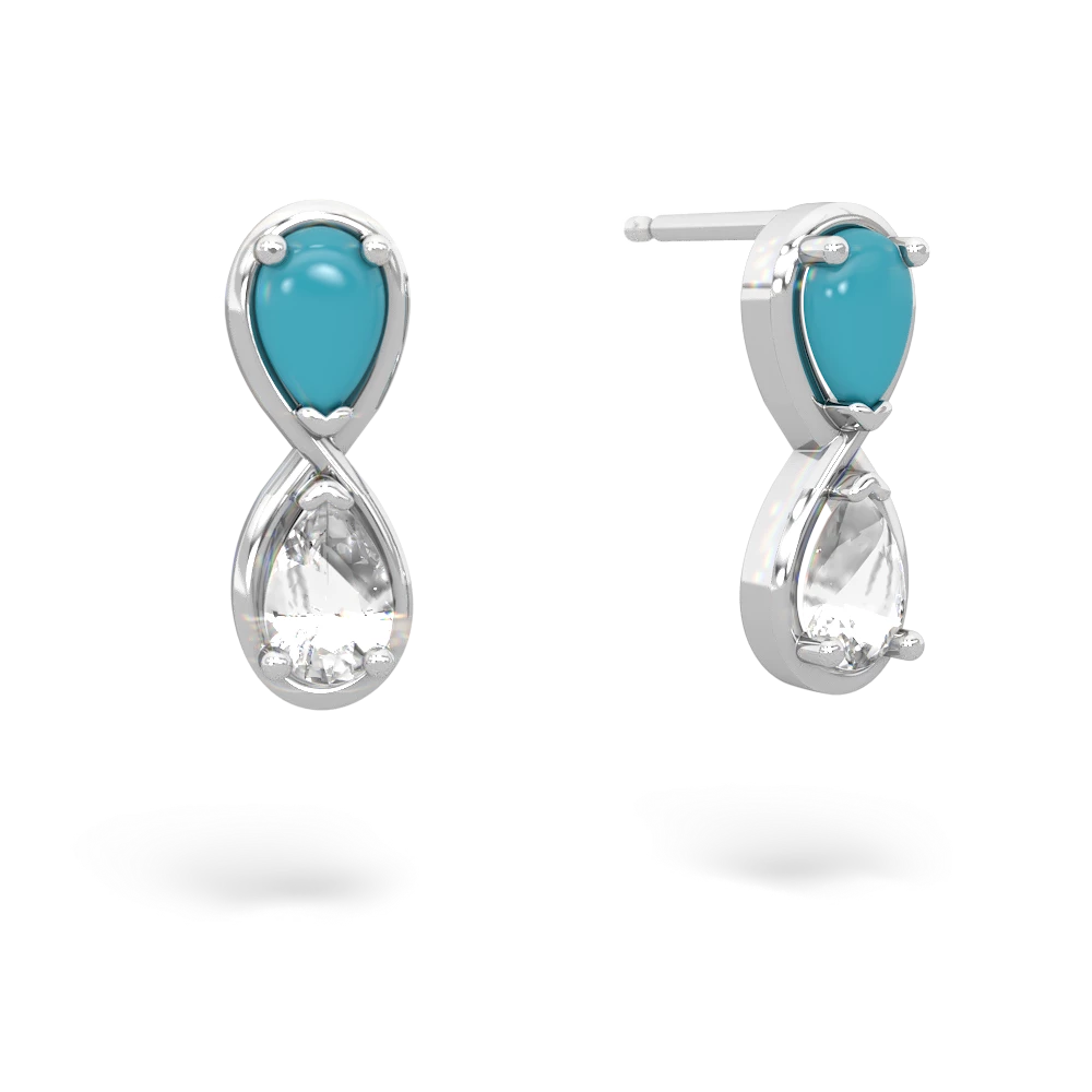 Turquoise Infinity 14K White Gold earrings E5050