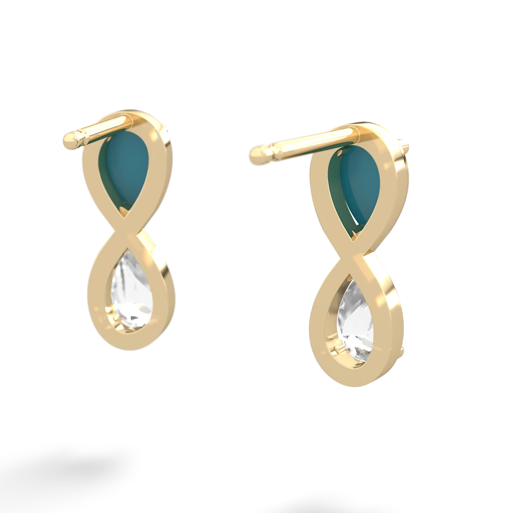 Turquoise Infinity 14K Yellow Gold earrings E5050