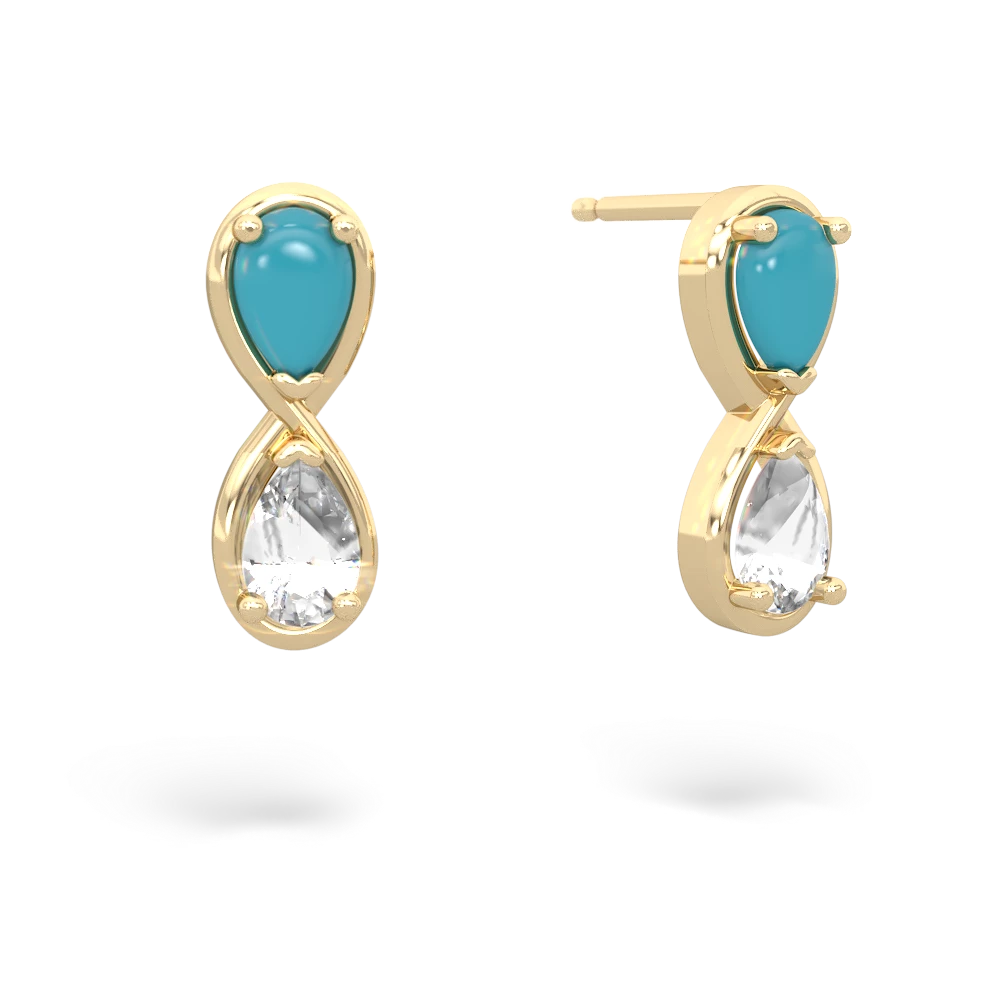 Turquoise Infinity 14K Yellow Gold earrings E5050