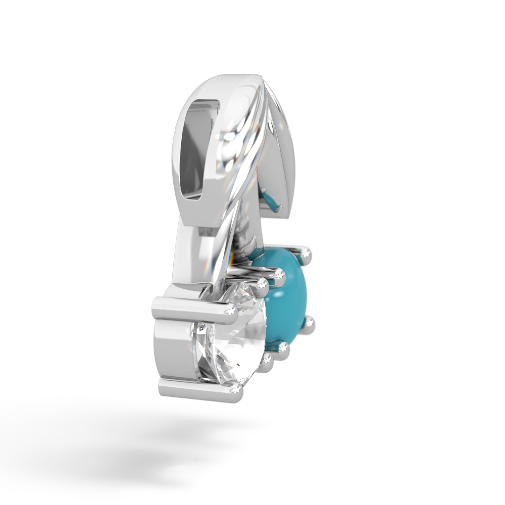 Turquoise Sweet Cherries 14K White Gold pendant P7001