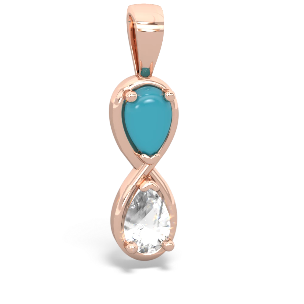 Turquoise Infinity 14K Rose Gold pendant P5050