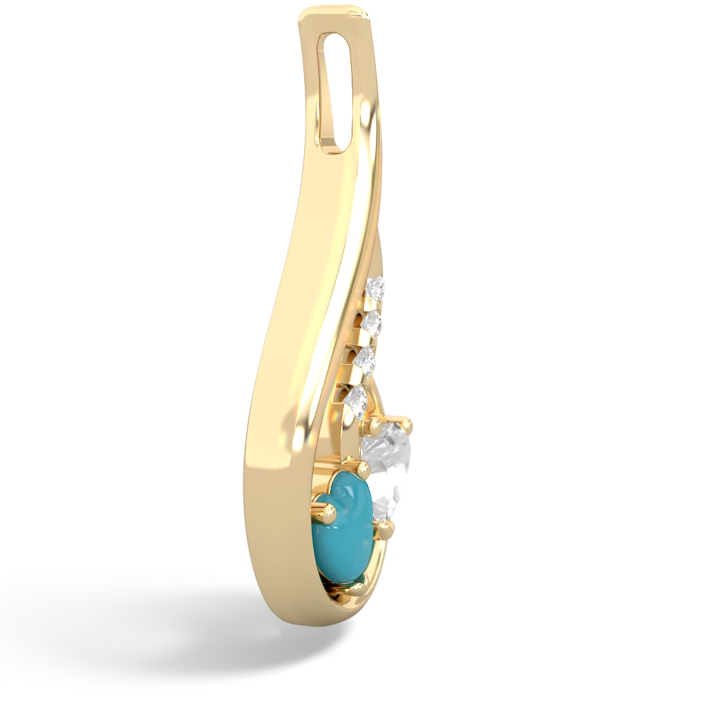 Turquoise Keepsake Curves 14K Yellow Gold pendant P5450