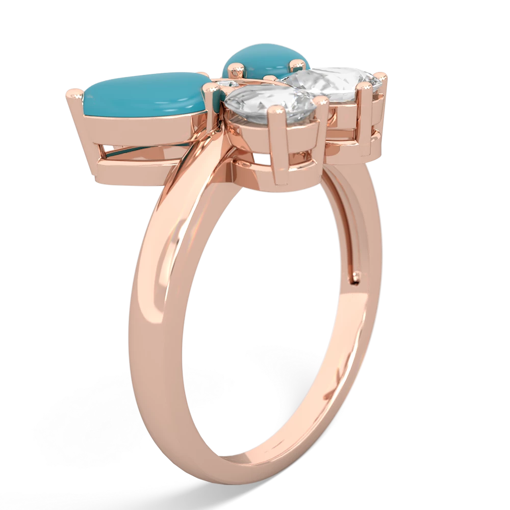 Turquoise Butterfly 14K Rose Gold ring R2215