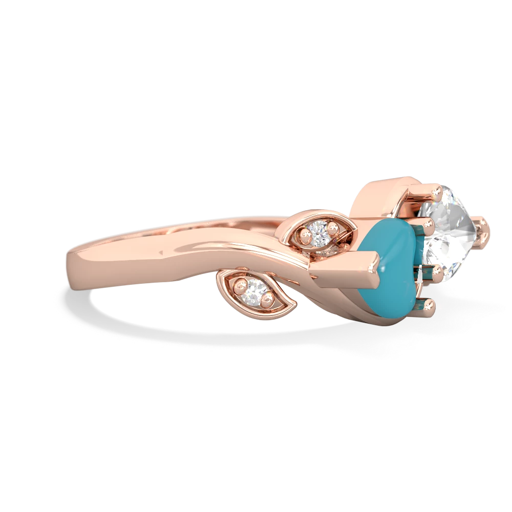 Turquoise Floral Elegance 14K Rose Gold ring R5790