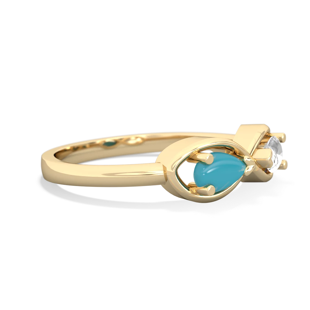 Turquoise Infinity 14K Yellow Gold ring R5050