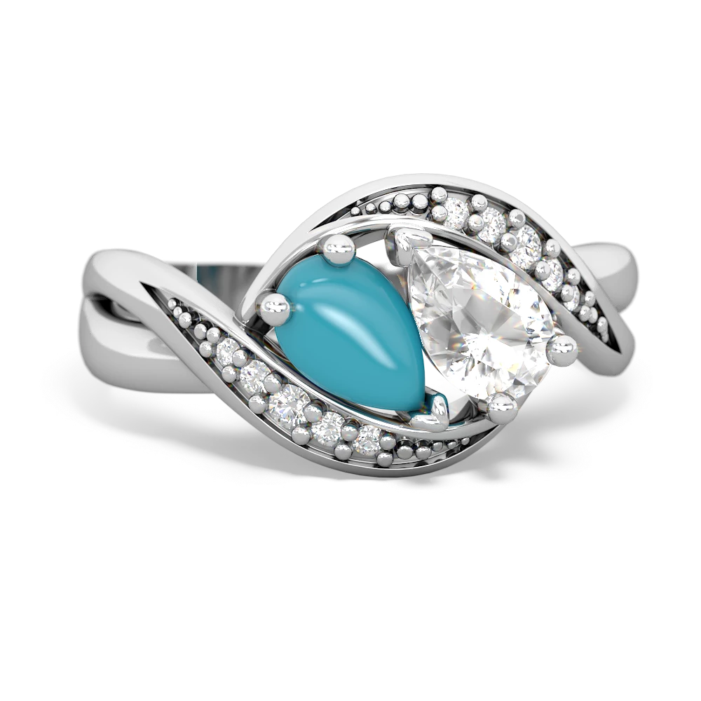 Turquoise Summer Winds 14K White Gold ring R5342