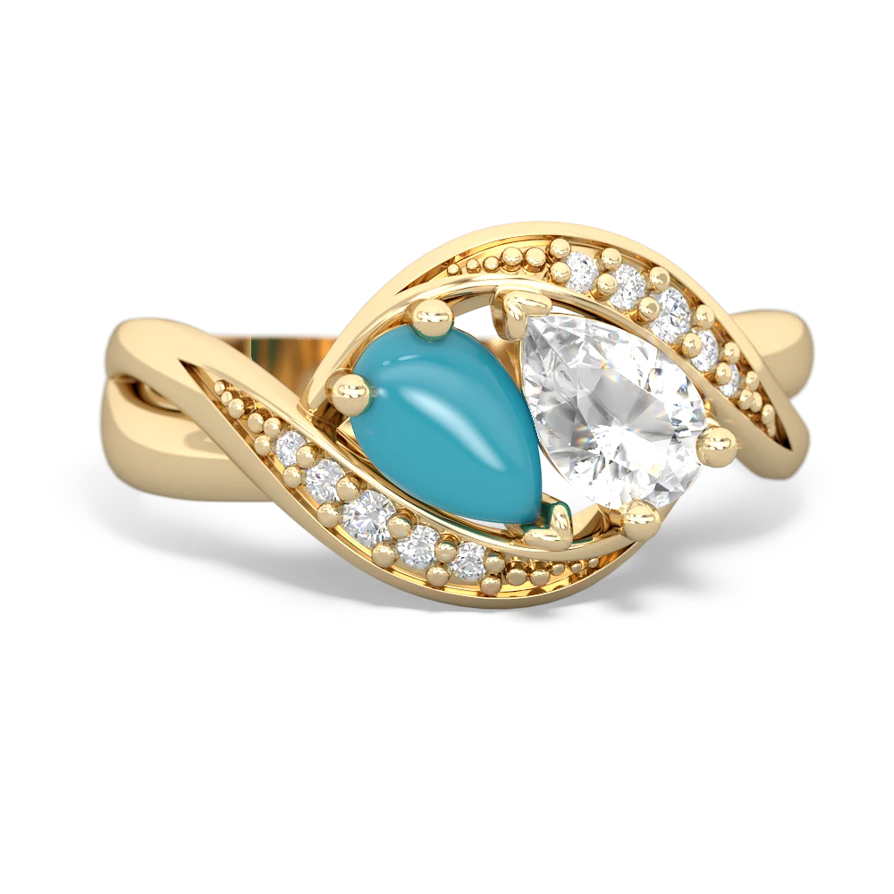 Turquoise Summer Winds 14K Yellow Gold ring R5342