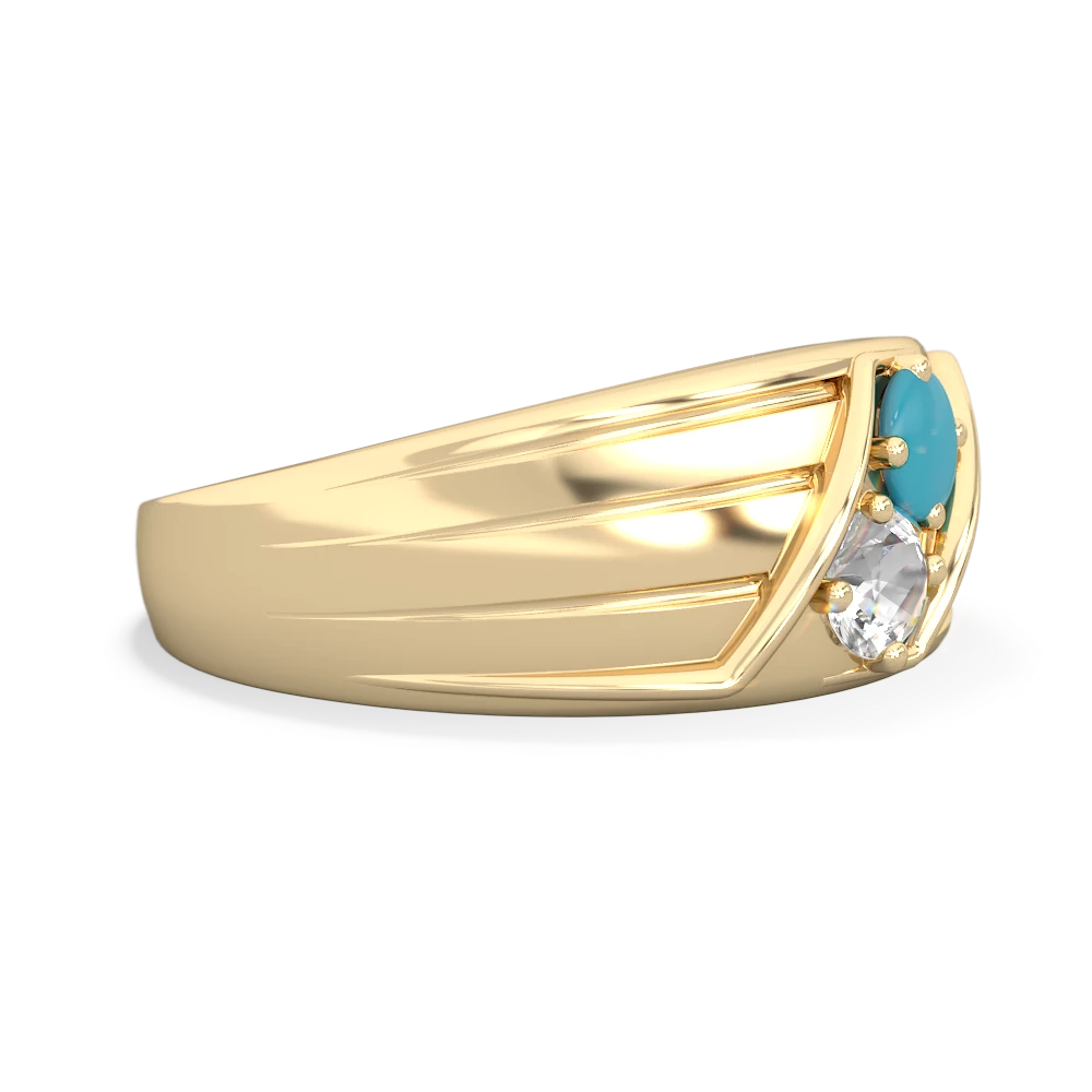 Turquoise Men's Streamline 14K Yellow Gold ring R0460