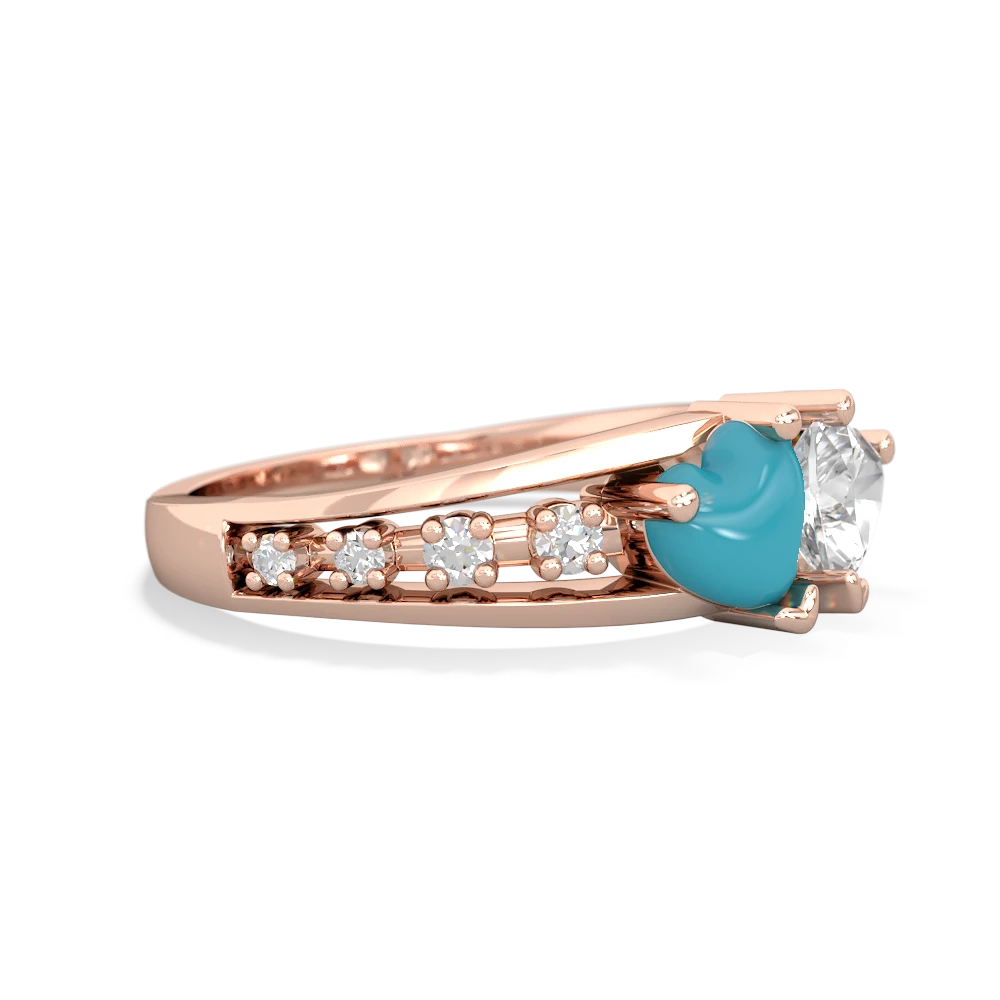 Turquoise Heart To Heart 14K Rose Gold ring R3342