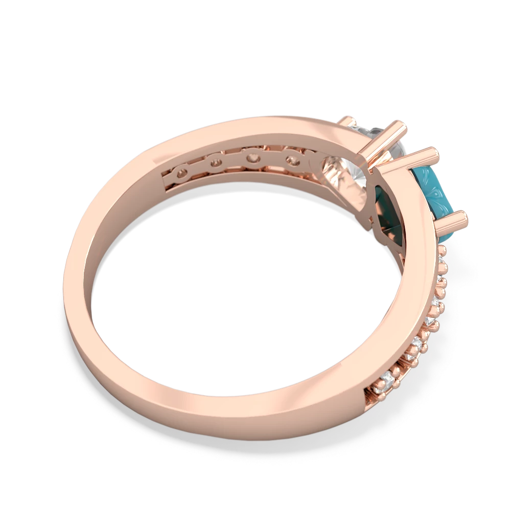 Turquoise Heart To Heart 14K Rose Gold ring R3342