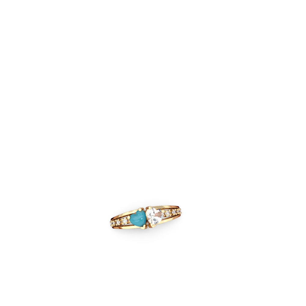 Turquoise Heart To Heart 14K Yellow Gold ring R3342