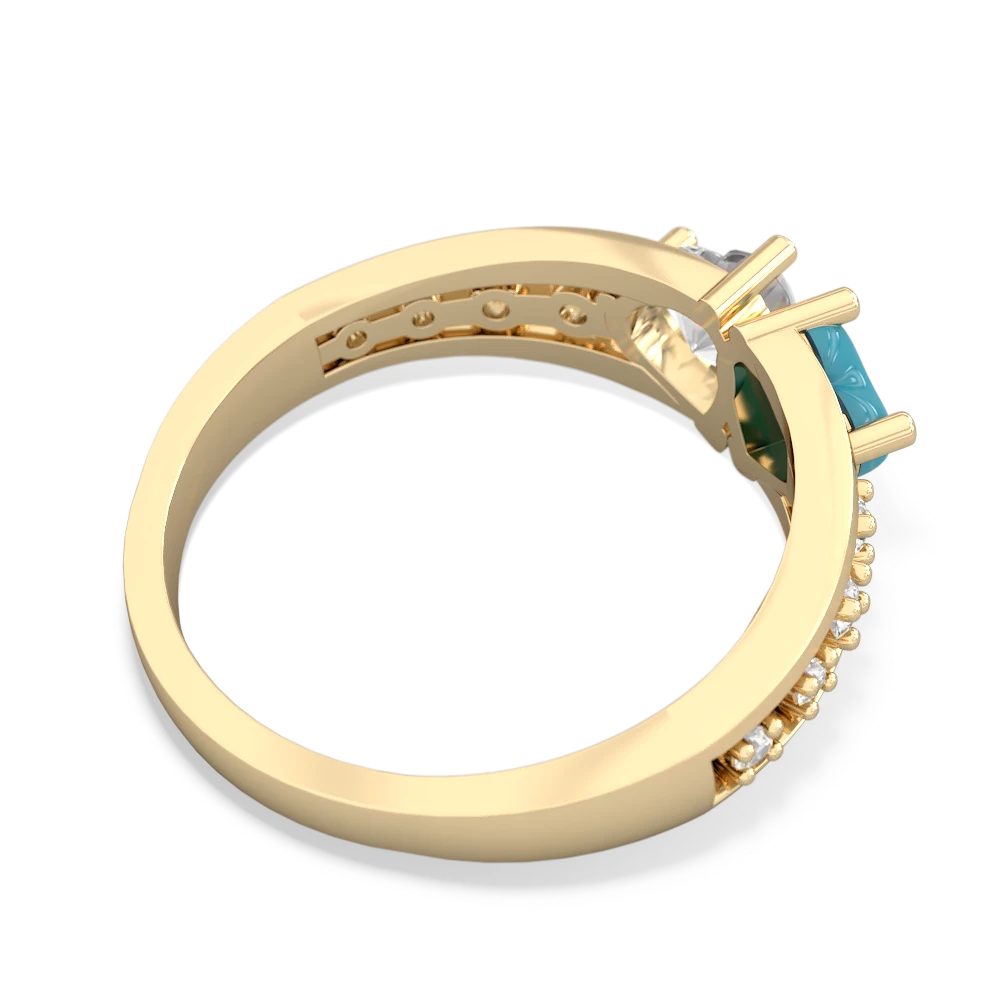 Turquoise Heart To Heart 14K Yellow Gold ring R3342