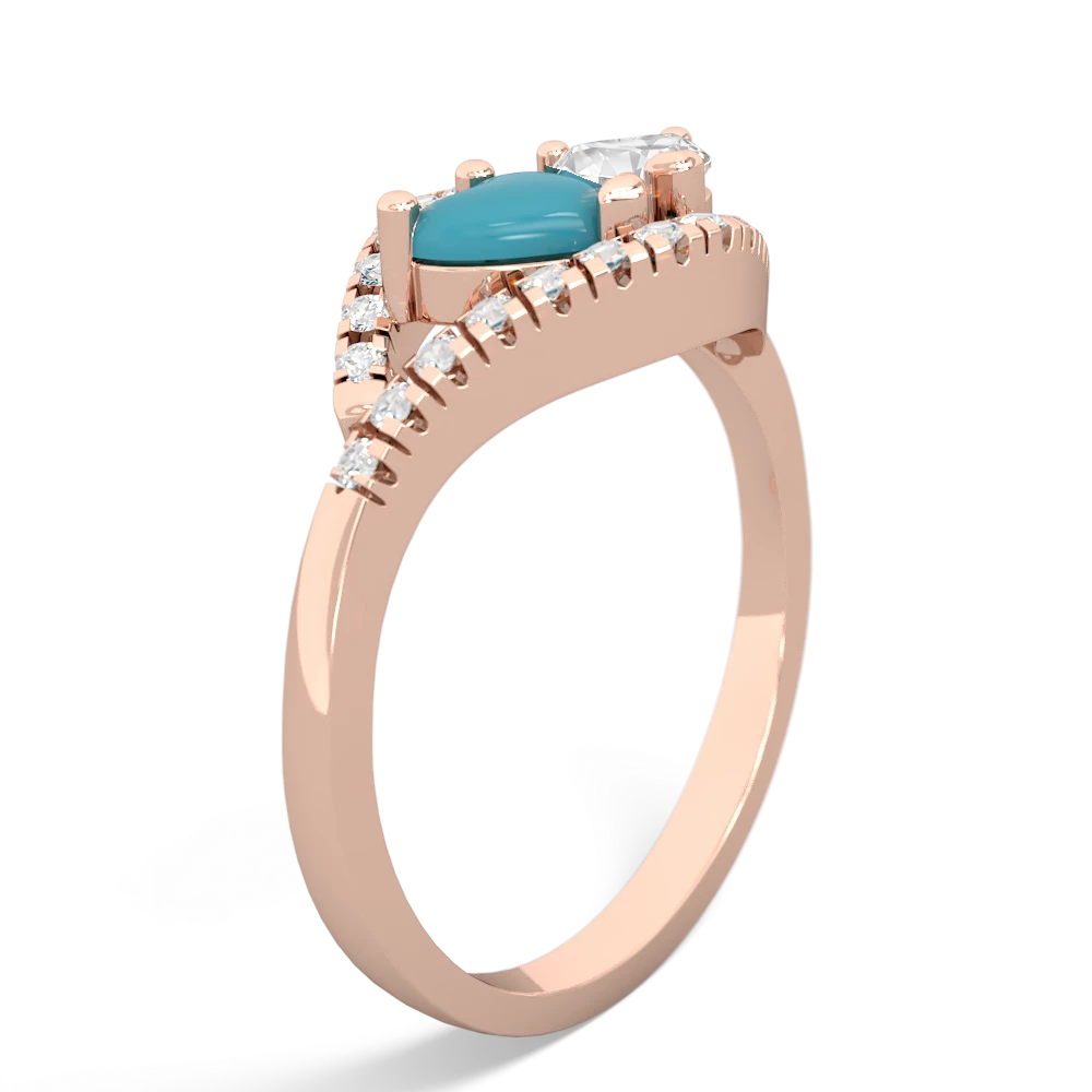 Turquoise Mother And Child 14K Rose Gold ring R3010