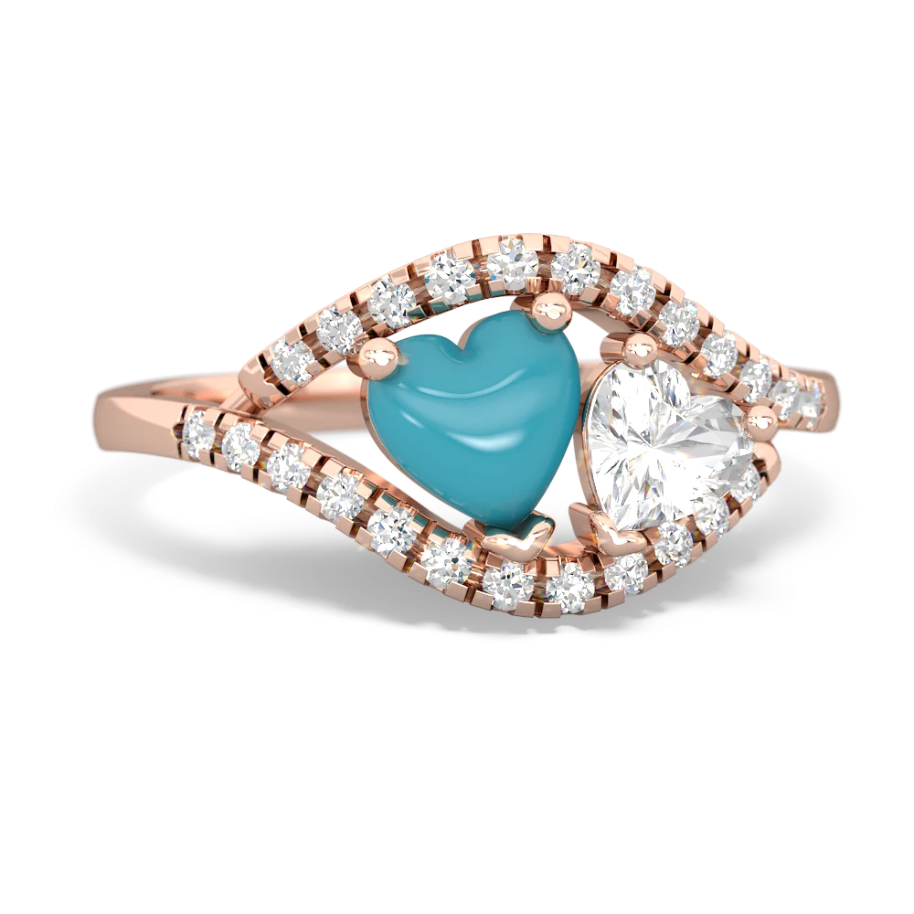 Turquoise Mother And Child 14K Rose Gold ring R3010