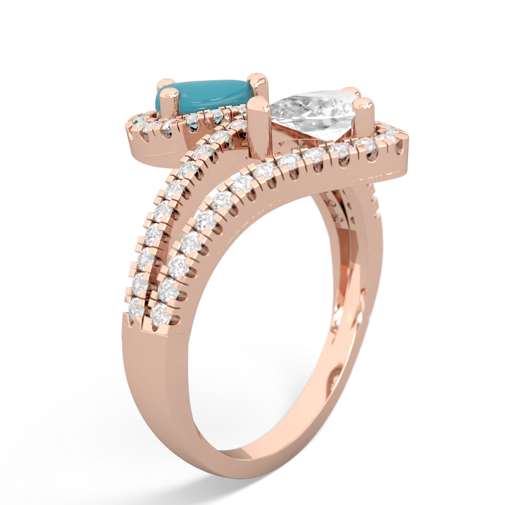 Turquoise Diamond Dazzler 14K Rose Gold ring R3000