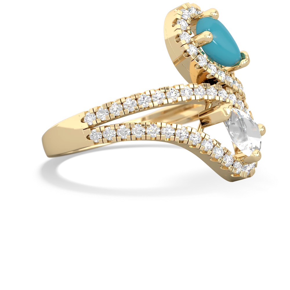 Turquoise Diamond Dazzler 14K Yellow Gold ring R3000