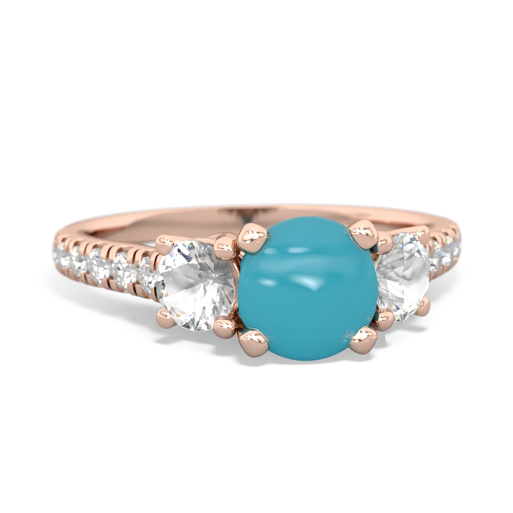 Turquoise Pave Trellis 14K Rose Gold ring R5500