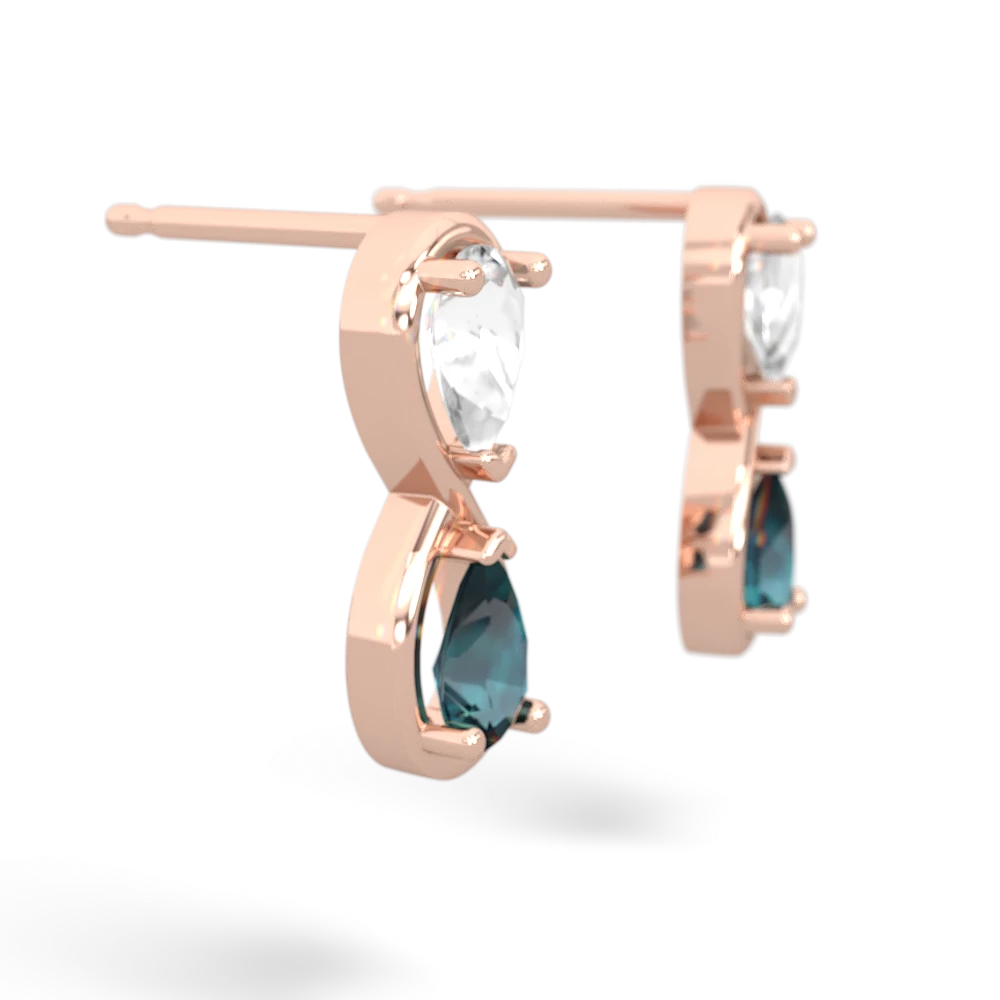 White Topaz Infinity 14K Rose Gold earrings E5050