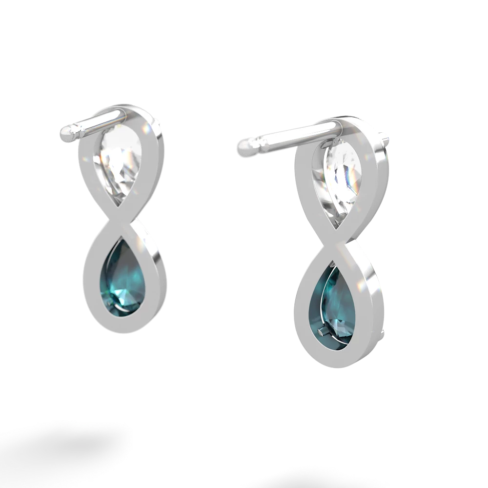 White Topaz Infinity 14K White Gold earrings E5050