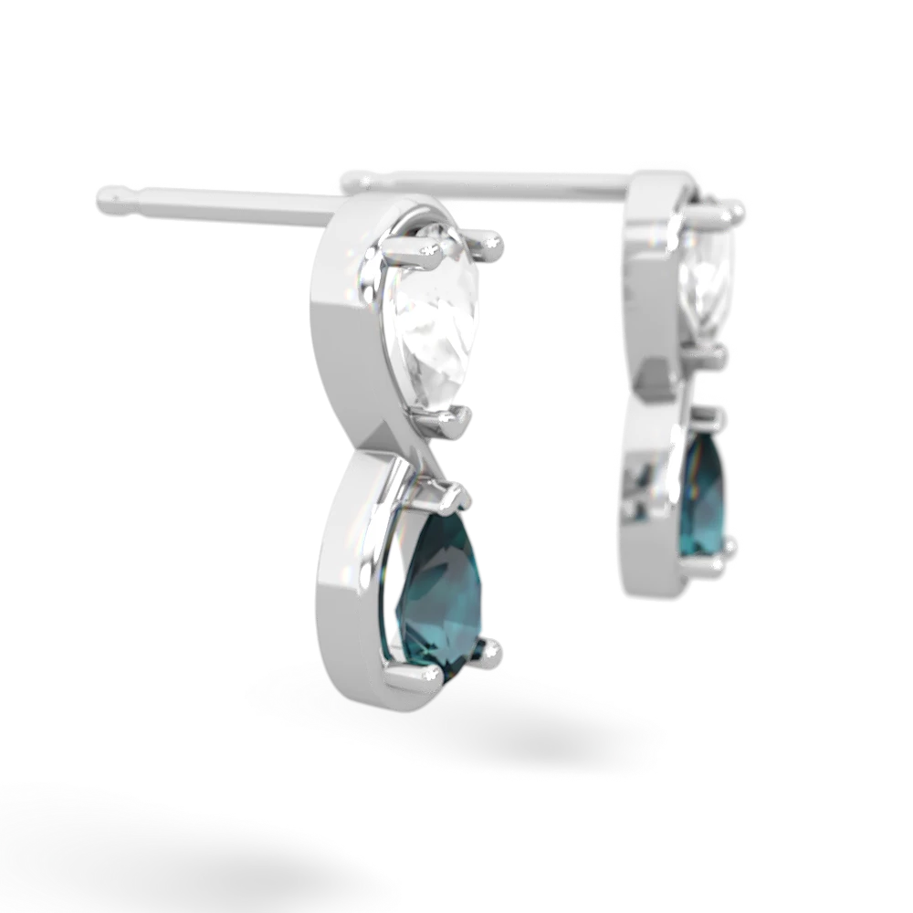 White Topaz Infinity 14K White Gold earrings E5050