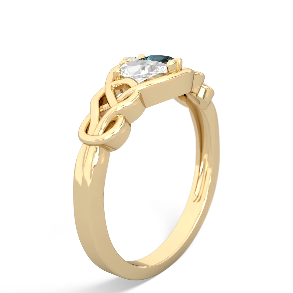 White Topaz Celtic Love Knot 14K Yellow Gold ring R5420