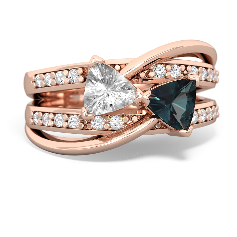 White Topaz Bowtie 14K Rose Gold ring R2360