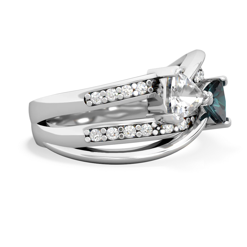 White Topaz Bowtie 14K White Gold ring R2360