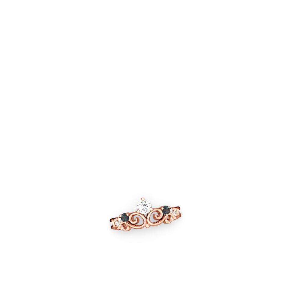 White Topaz Crown Keepsake 14K Rose Gold ring R5740