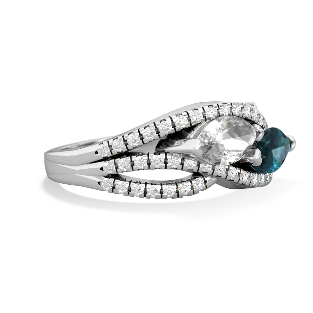 White Topaz Diamond Rivers 14K White Gold ring R3070