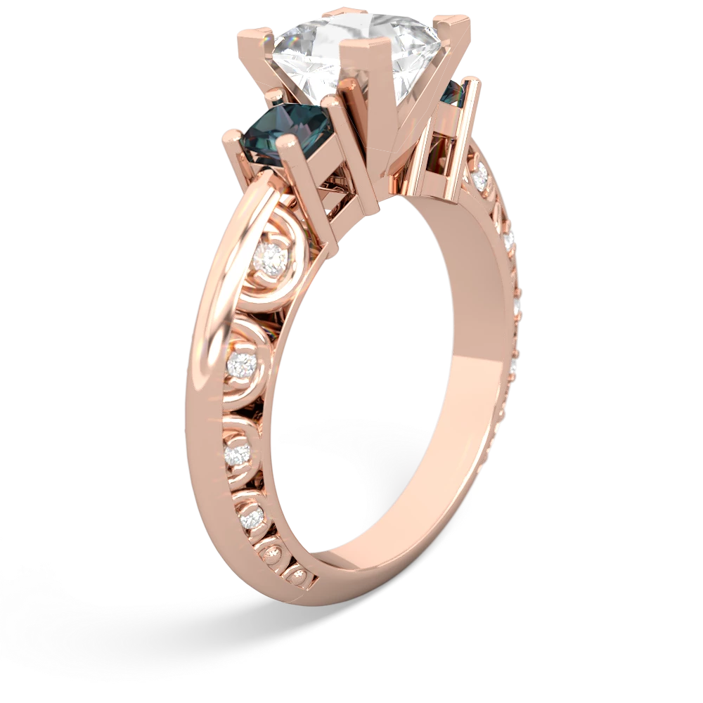 White Topaz Eternal Embrace Engagement 14K Rose Gold ring C2001