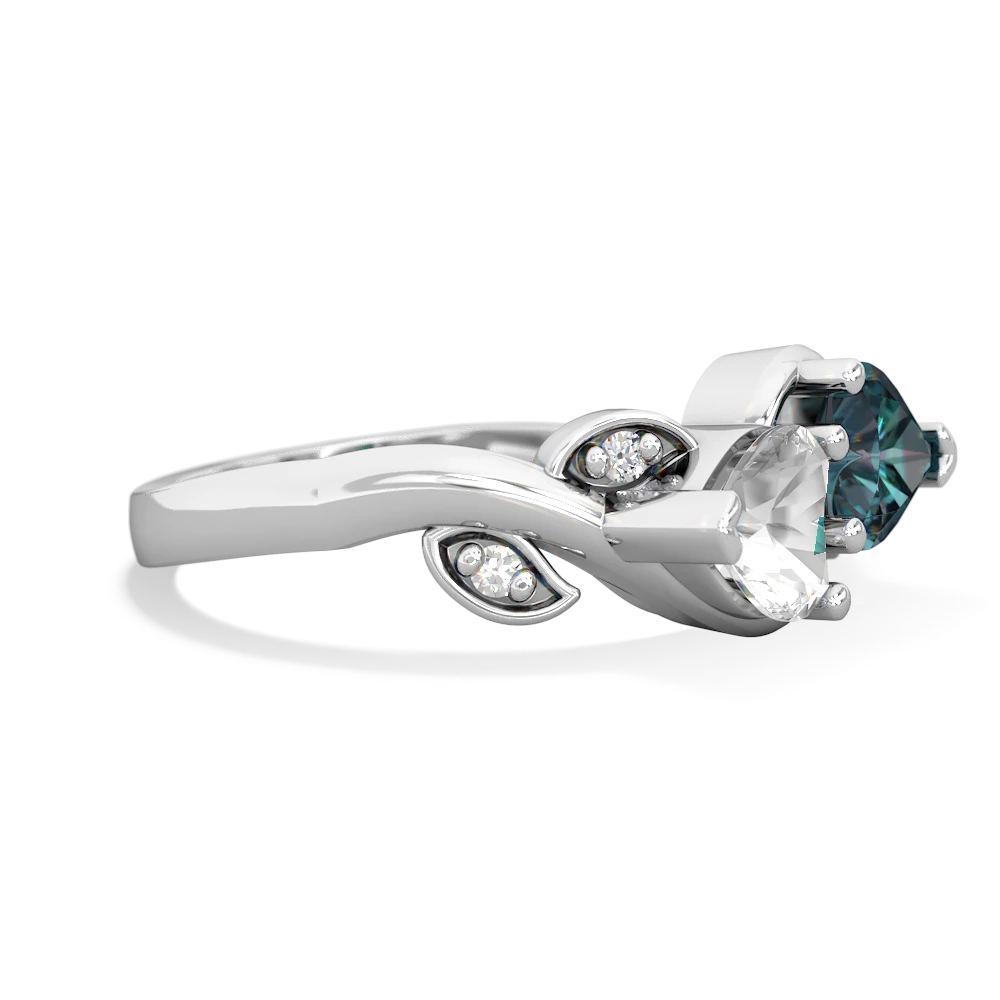 White Topaz Floral Elegance 14K White Gold ring R5790