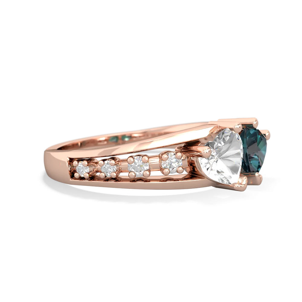 White Topaz Heart To Heart 14K Rose Gold ring R3342