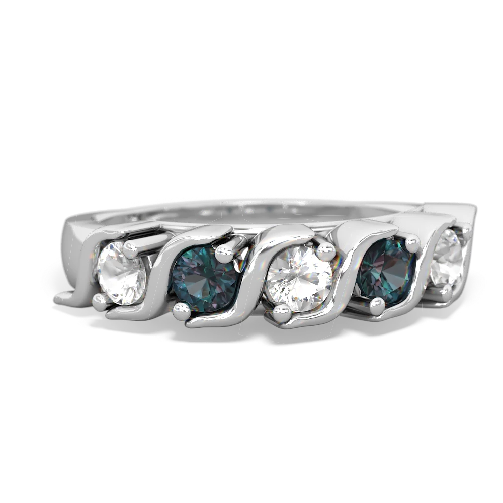 White Topaz Anniversary Band 14K White Gold ring R2089