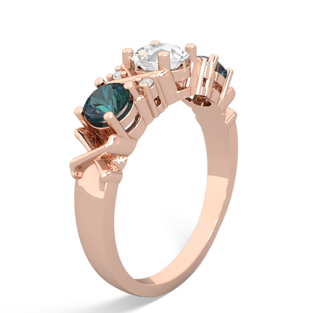 White Topaz Hugs And Kisses 14K Rose Gold ring R5016