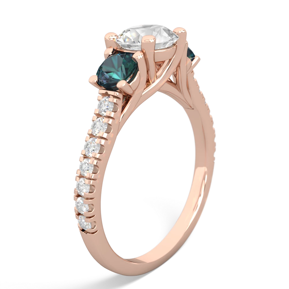 White Topaz Pave Trellis 14K Rose Gold ring R5500