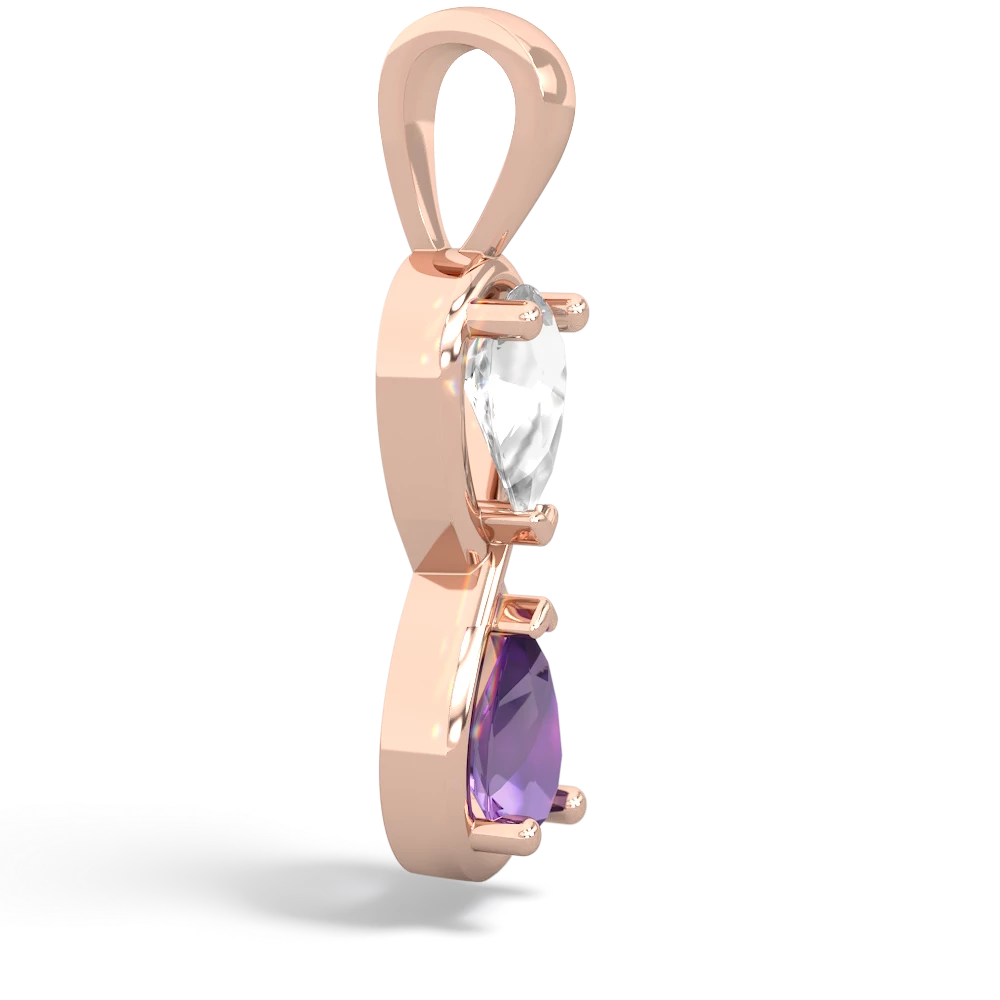 White Topaz Infinity 14K Rose Gold pendant P5050