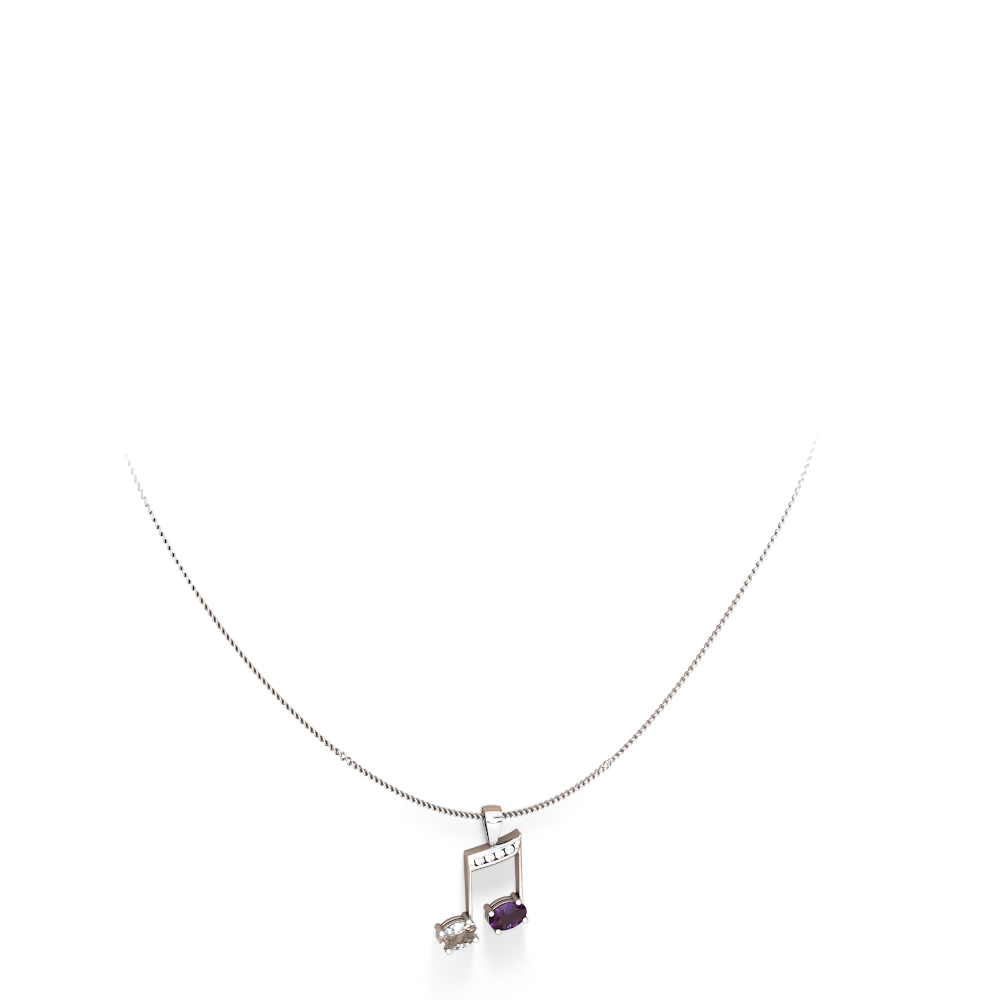 White Topaz Color Of Music 14K White Gold pendant P3334