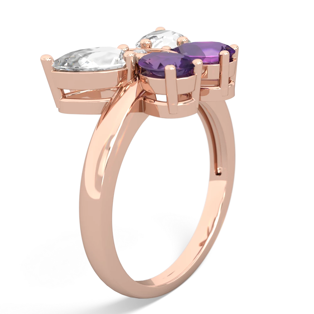 White Topaz Butterfly 14K Rose Gold ring R2215