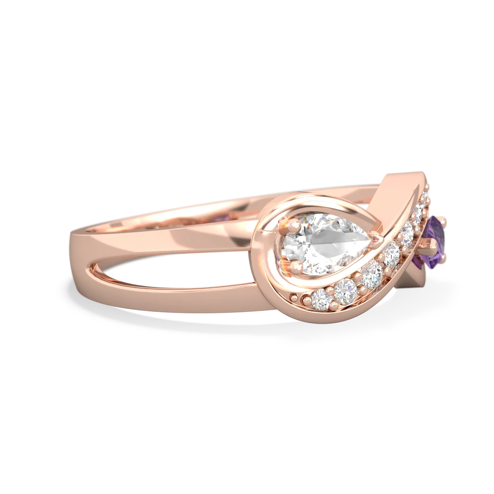 White Topaz Diamond Infinity 14K Rose Gold ring R5390