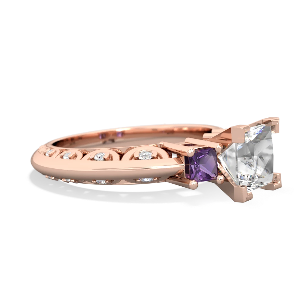 White Topaz Eternal Embrace Engagement 14K Rose Gold ring C2001