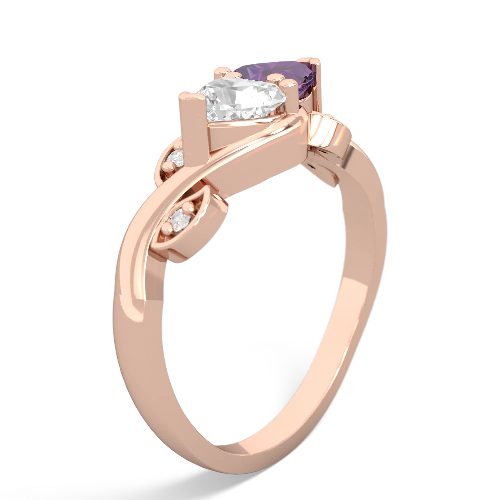 White Topaz Floral Elegance 14K Rose Gold ring R5790