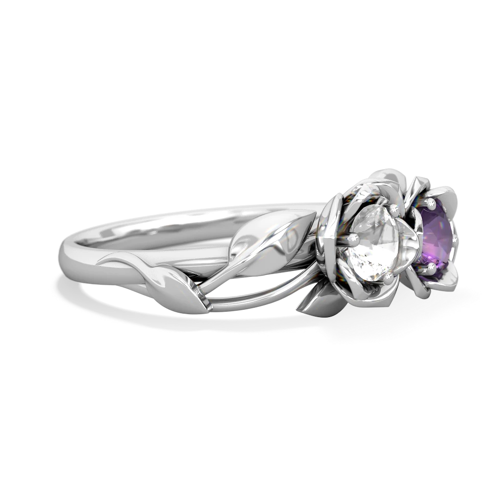 White Topaz Rose Garden 14K White Gold ring R5510