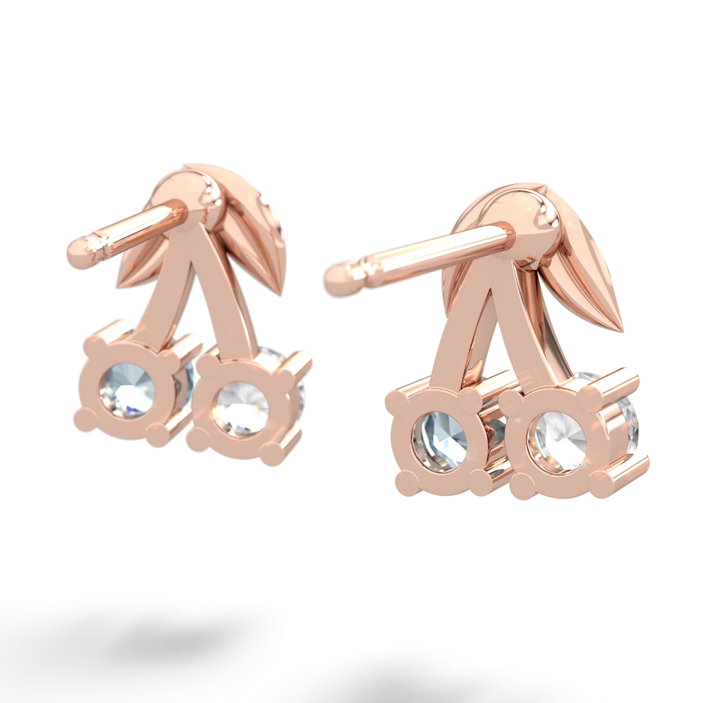 White Topaz Sweet Cherries 14K Rose Gold earrings E7001