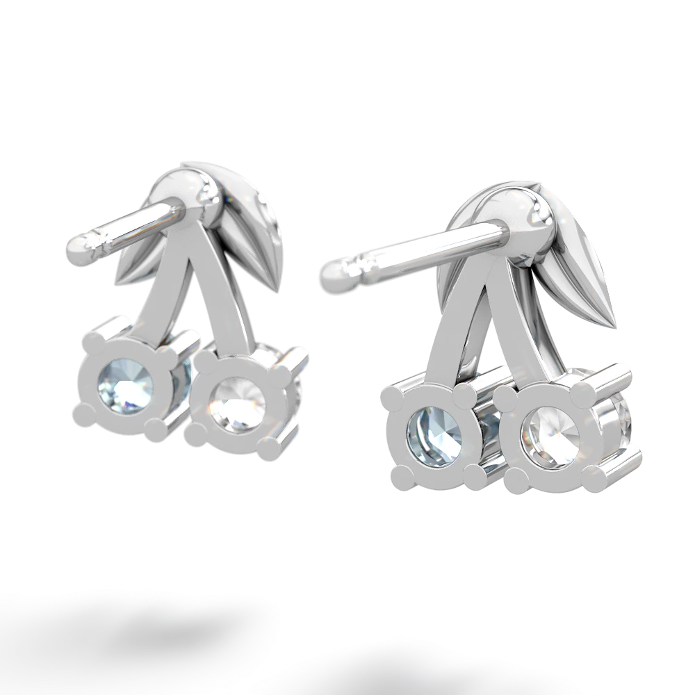 White Topaz Sweet Cherries 14K White Gold earrings E7001